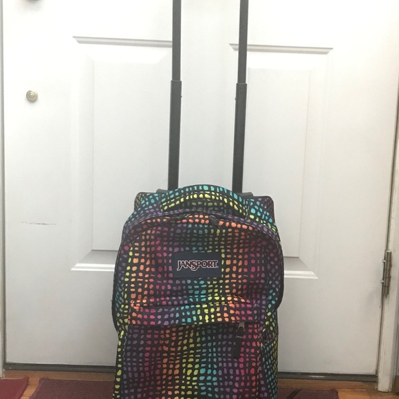 rainbow rolling backpack